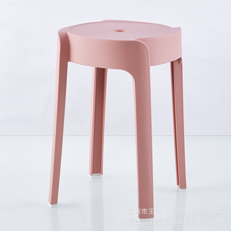 Picture of Modern Dining Table Plastic Round Stool Household Solid Bathroom Stool Living Room Casual High Stool Adult Negotiation Windmill Stool