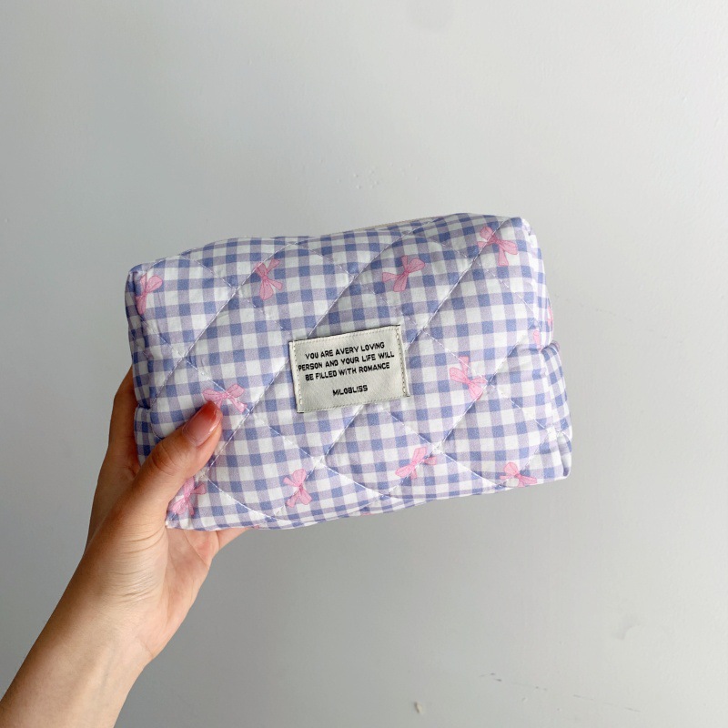 Picture of Simple bow travel portable cosmetic bag large capacity high-end feeling ins high-value cosmetic bag a batch