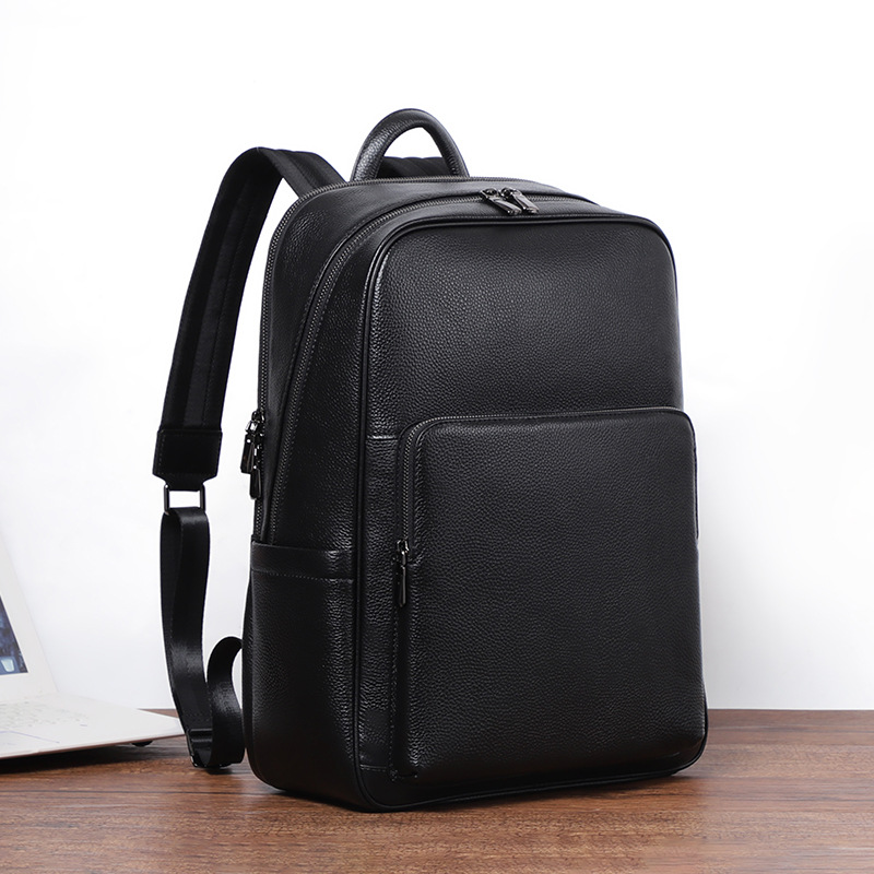 Picture of Multifunctional men's backpack genuine leather computer backpack travel bag first layer cowhide backpack in stock wholesale backpack