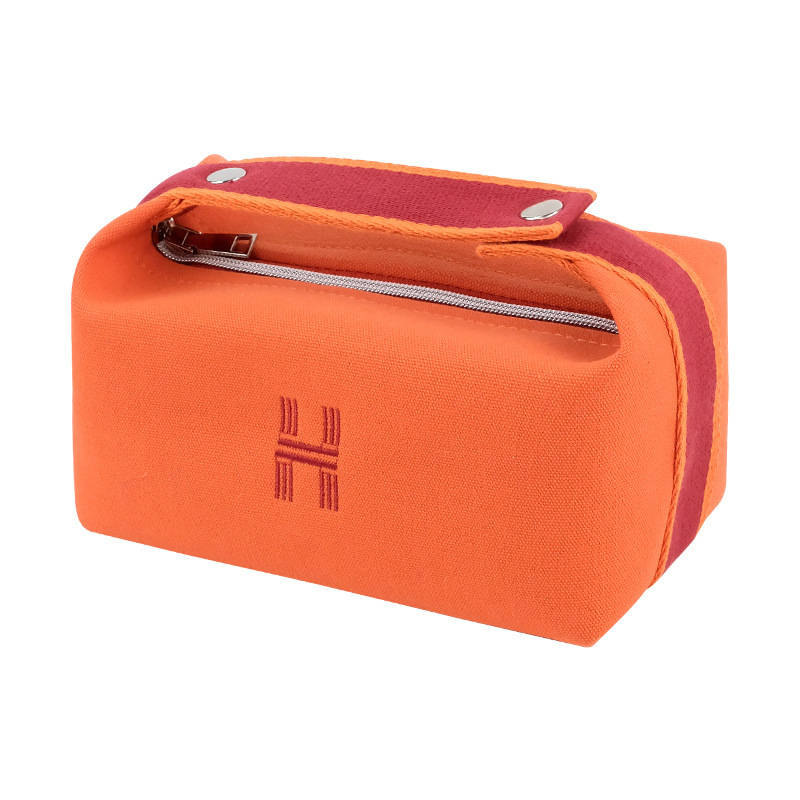 Picture of New ins canvas portable cosmetic bag large capacity wash bag women portable travel storage bag manufacturers wholesale
