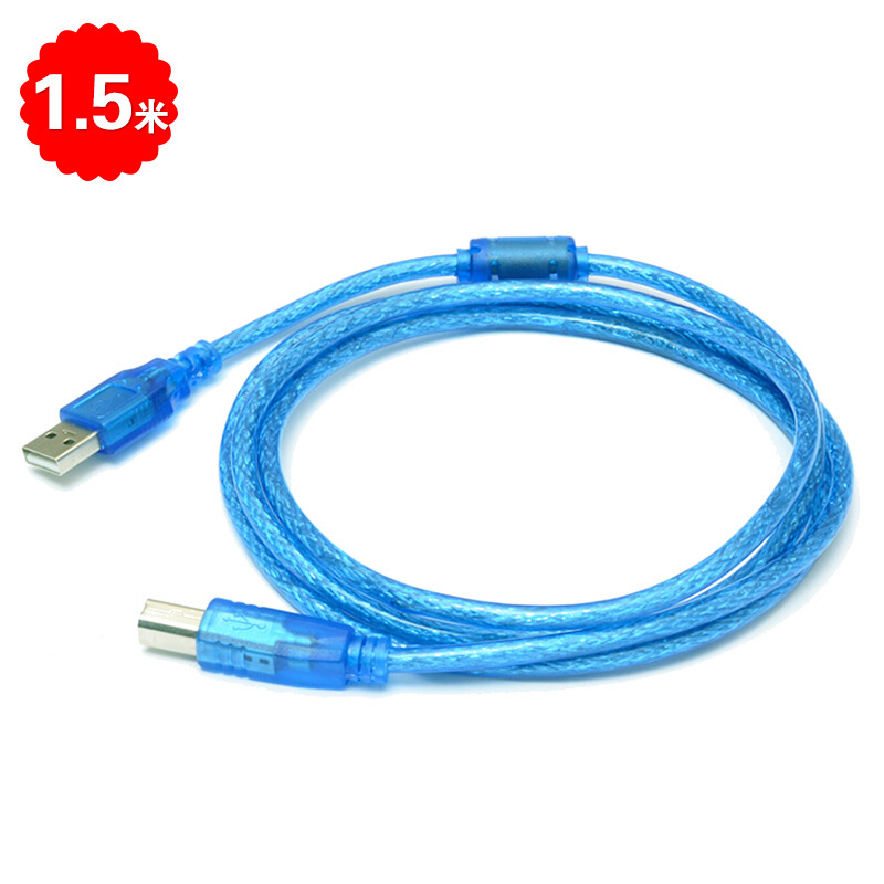 Picture of Wholesale usb print line usb2.0 printer data cable transparent blue 1.5 m/10 m MICROBM