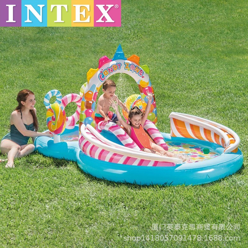Picture of Intex Inflatable Kidsren's Slide Paddling Pool Outdoor Swimming Pool Slide Water Spray Indoor Pvc Wholesale Dropshipping