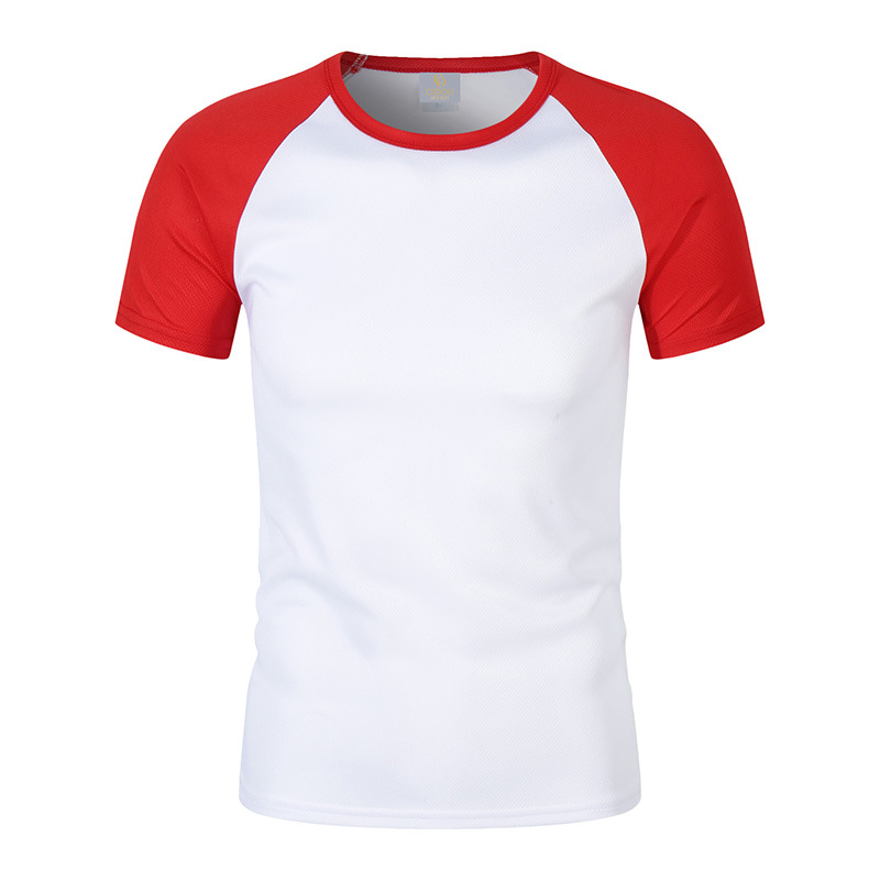 Picture of 180g Quick-drying Mesh Shoulder Contrast Crewneck T-shirt Men's and Women's Summer Leisure T-shirt Support LOGO Printing