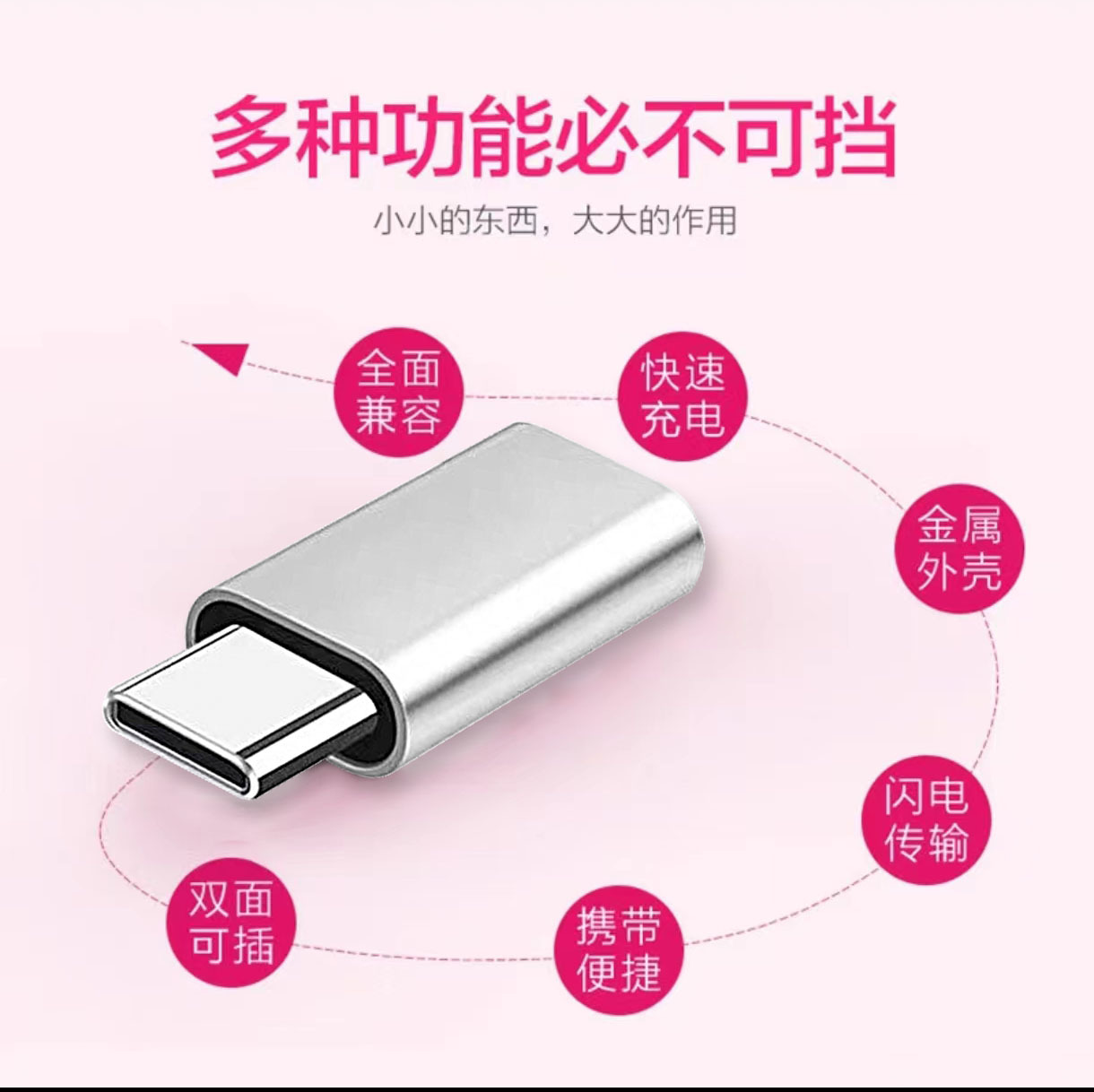 Picture of Mobile Phone Adapter Android Female to Type-C Connector Charging Transmission Converter Supports Otg Suitable for Huawei