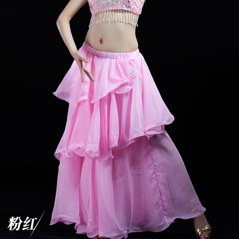 Picture of Dancer spiral skirt chiffon cake skirt belly dance light elegant skirt source factory primary source