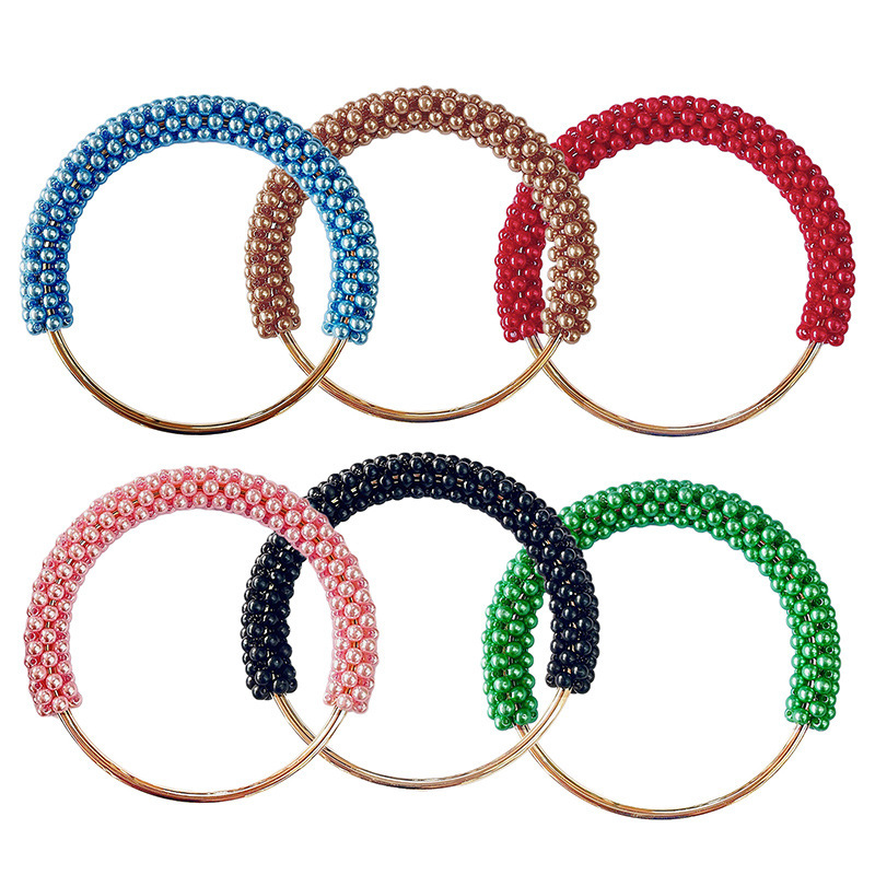 Picture of High-End Pearl Handle Bag Accessories Woven Handle Ring Pearl Iron Ring Ring Handmade Bag Handle Ring Handle