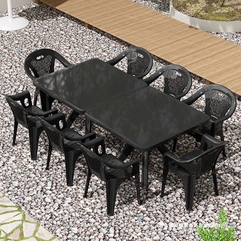 Picture of Thickened Plastic Table and Chair Set for Night Market Barbecue Stalls, Waterproof and Durable for Home Use, Suitable for Courtyard and Rental Houses