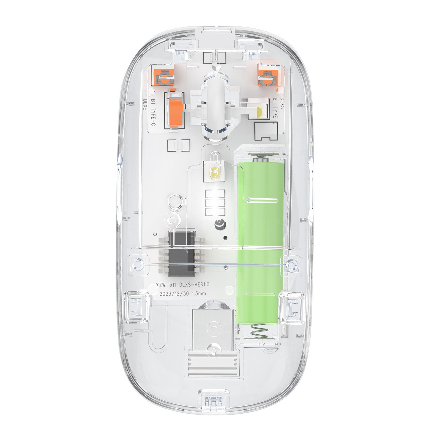 Picture of Wireless Transparent Bluetooth Mouse Rechargeable Desktop Computer Laptop 2.4G Business Office Dual-Mode Gaming Mouse