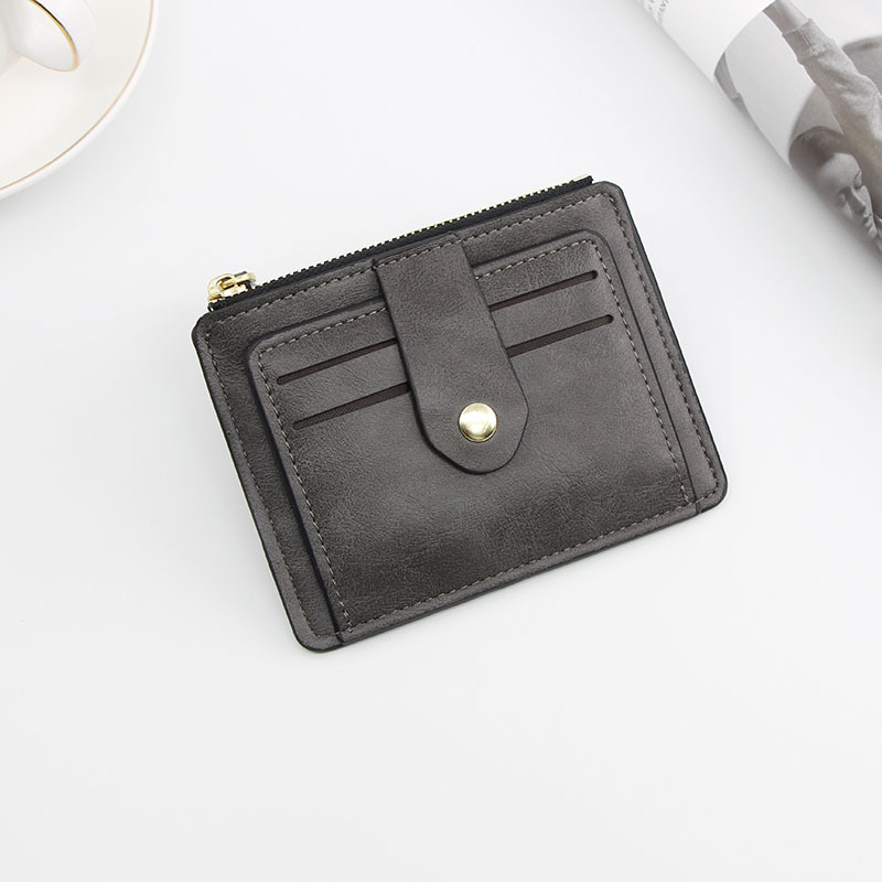 Picture of Compact Buckle Small Card Holder Women's Wallet Short Ultra-Thin Mini Driver's License Card Holder Multi-Function Card Slot Credit Card Holder