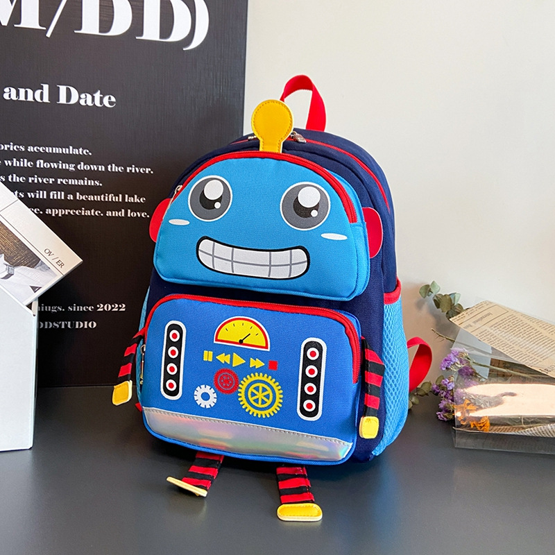 Picture of Children's trendy large-capacity schoolbag boys and girls kindergarten anti-loss bag 2-6 years old super cute robot schoolbag