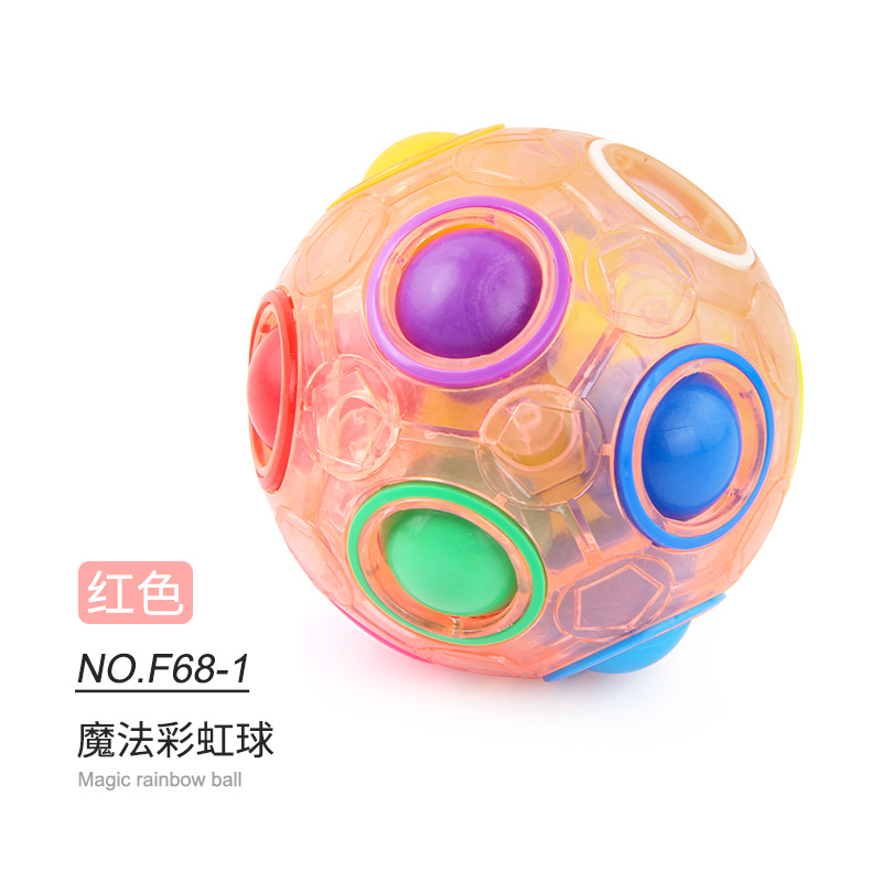 Picture of Cross-border Amazon Rainbow Ball Decompression Spinning Top Children's Educational Round Twelve-hole Mixed Color Magic Ball Toy