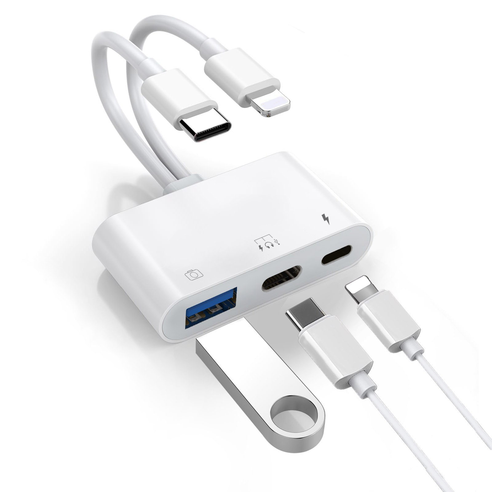 Picture of Mobile Phone Card Reader Three-In-One Adapter Multi-Function USB Extender Tfsd Memory Card Docking Station USB Hub
