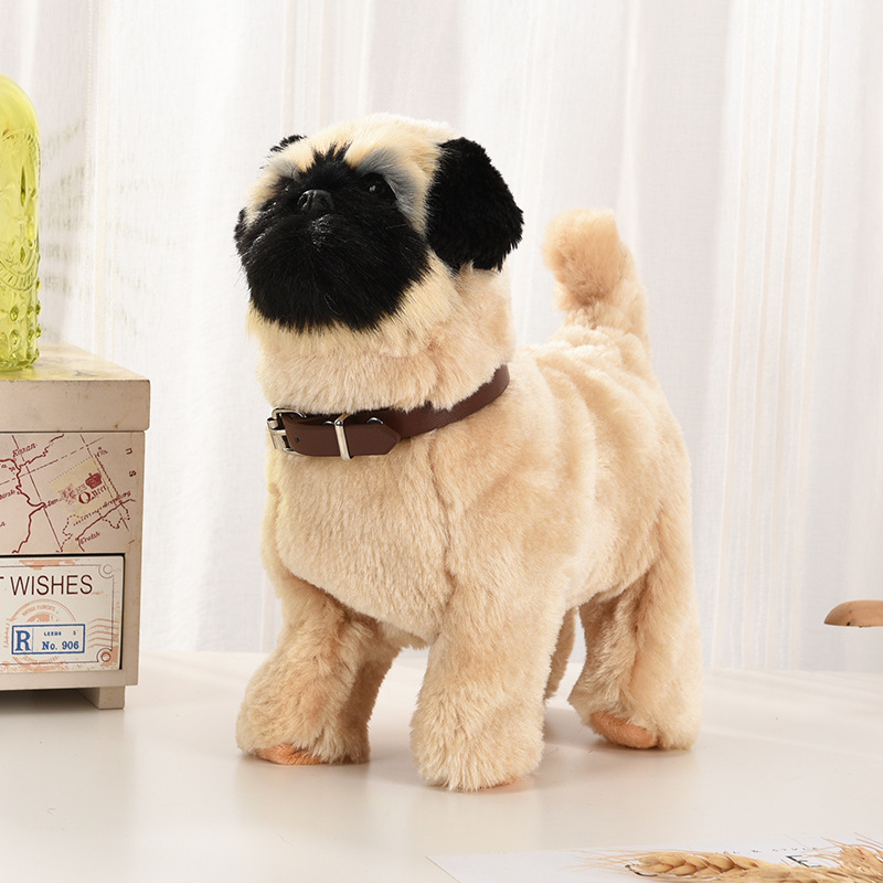 Picture of Imitation dog can walk, bark, WAG tail with music electric toy dog plush electric pet dog induction toy