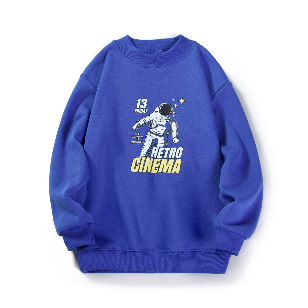 Picture of Autumn and Winter Korean Style New Kidsren's Velvet Sweatshirt, Medium and Large Kidsren's High Collar One-Piece Velvet Sweatshirt, Boys' Thickeneded Sweatshirt