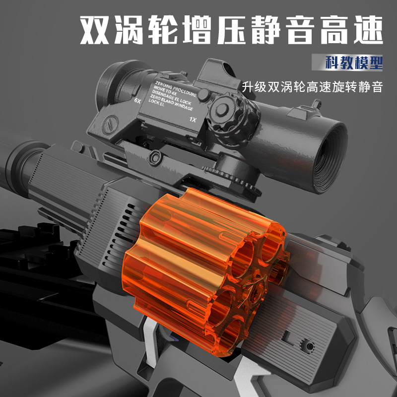 Picture of Shake the same soft bomb electric burst can fire bullets simulation eat chicken children revolver toy boy pistol