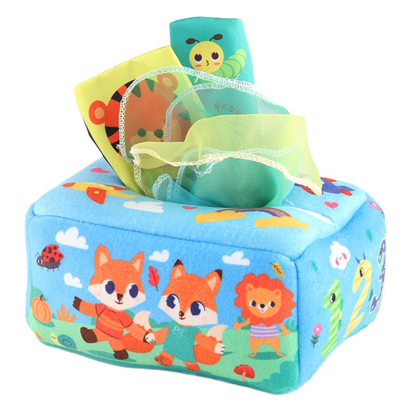 Amazon 12-piece Baby Cloth Book Tissue Box suit Animal Ocean Cloth Book Early Education Educational Baby Toys