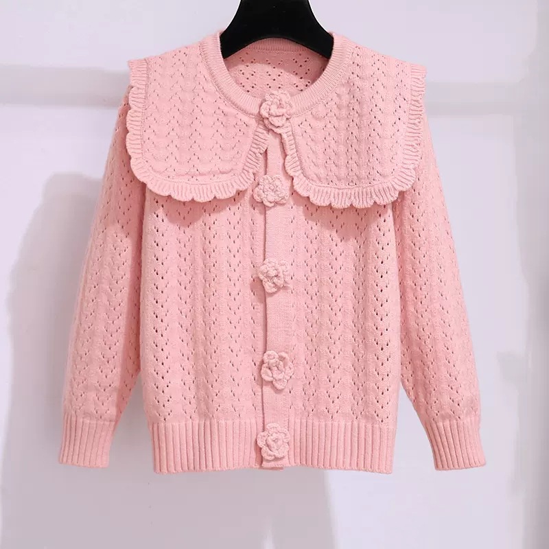 Picture of Girls' knitted cardigan autumn new children's western style spring and autumn sweater coat little girl's top autumn clothing