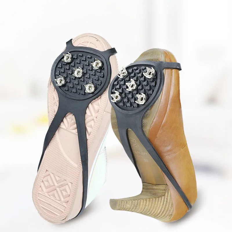 Picture of Anti-Slip Crampons Snow Claw Shoe Covers for Ice, Snow, and Outdoor Snow Climbing Chain Equipment Shoe Sole Crampon Tool