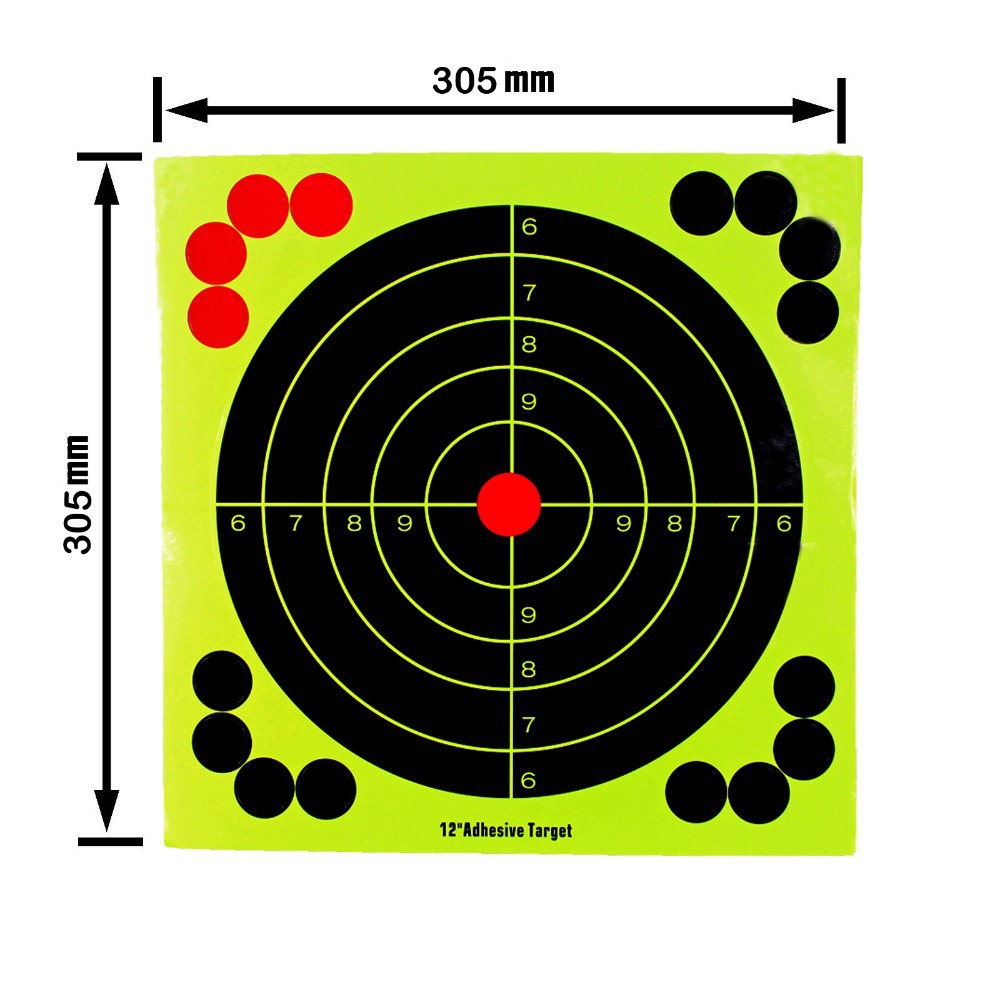 Picture of 12 inch hunting training target paper cardboard fluorescent adhesive shooting target paper splash effect sticker
