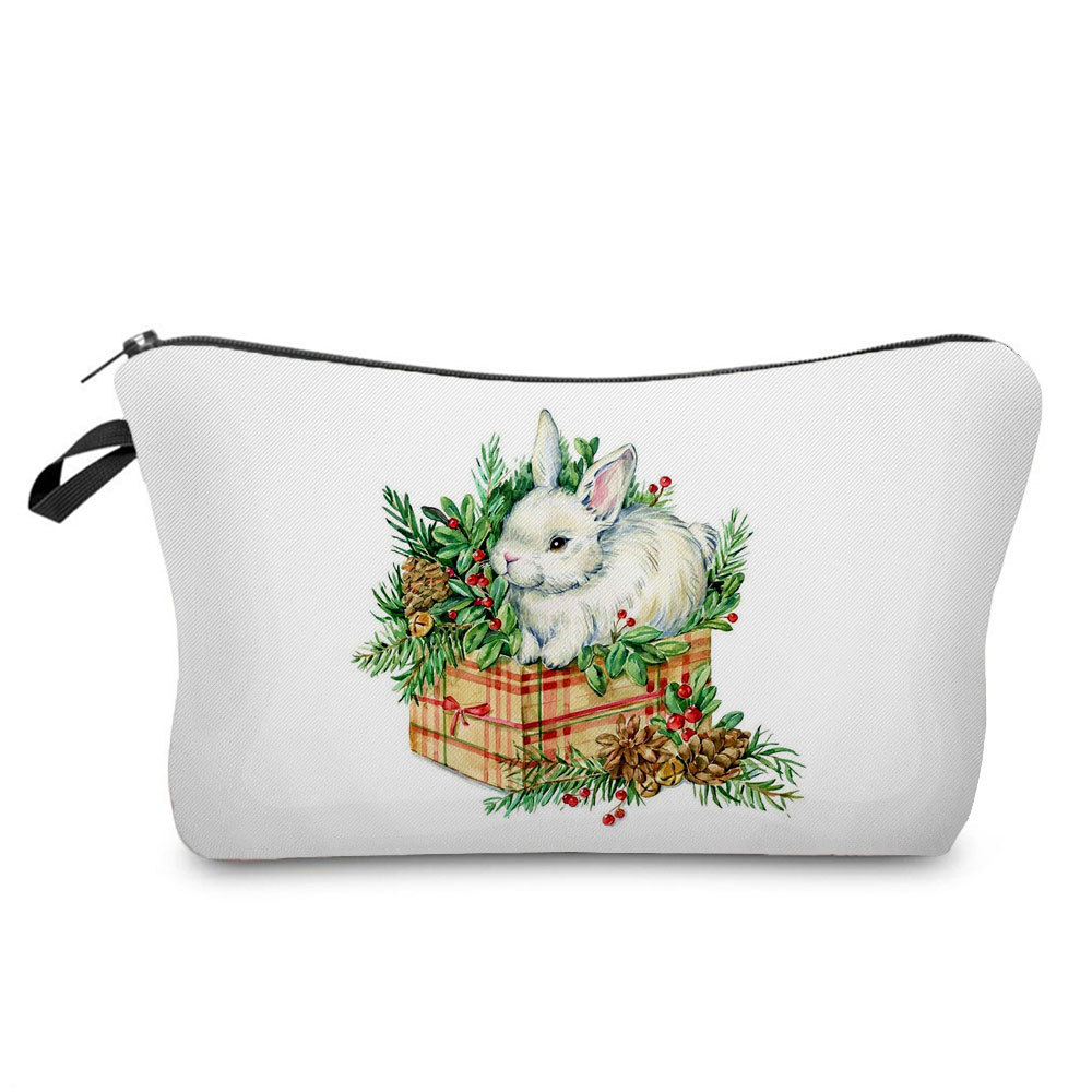 Picture of Trendy cartoon new rabbit printed cosmetic bag fashionable cute drop-resistant storage bag large capacity wash bag