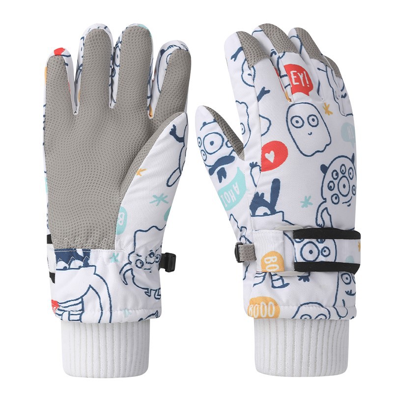 Picture of Children's Ski Gloves Waterproof Winter Warm Plus Velvet Thickened Boys and Girls Kidsren's Ski Special Anti-Slip Cross-Border