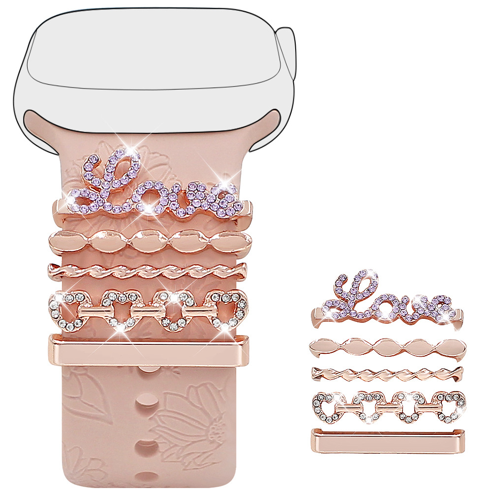 Picture of For Apple Watch Watch Apple Watch Universal Silicone Strap Diamond Dragonfly Love