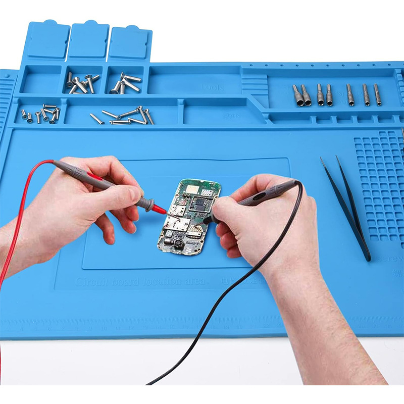 Picture of S160 computer mobile phone repair workbench heat insulation pad high temperature resistant silicone pad with magnetic hot air gun welding table