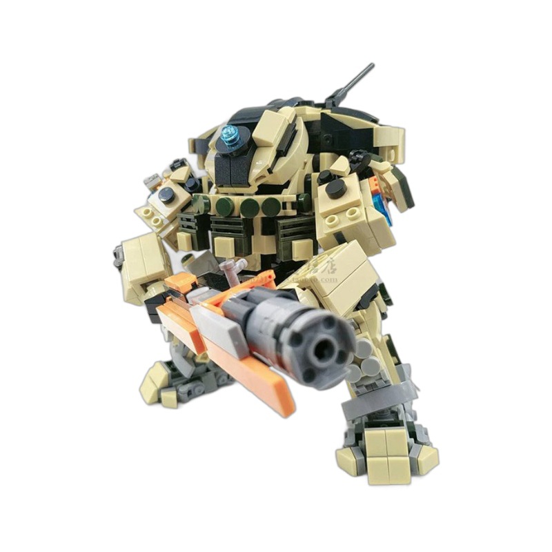 Picture of MOC compatible with LEGO Q flame Titans fall for LEGO set Desert mecha small particle assembly creative