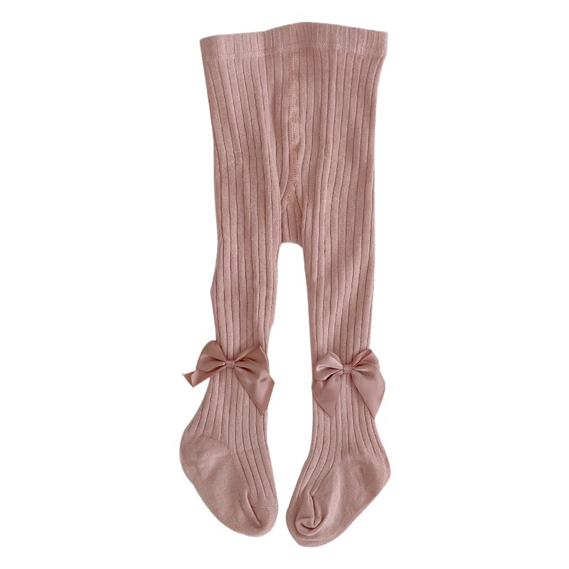 Ins2025 Spring Sweet Baby Girl Bow Foot Socks Cotton Thin One-Piece Bottoming Socks Baby Foot Socks