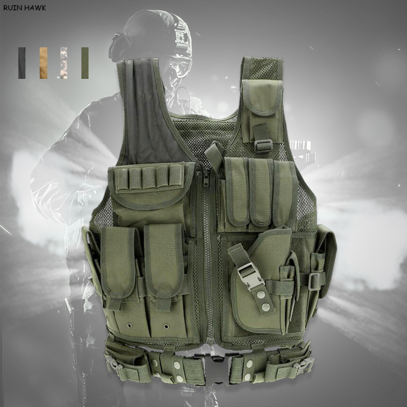 Factory direct tactical vest multi-functional grid vest outdoor protective equipment CS summer breathable training clothing