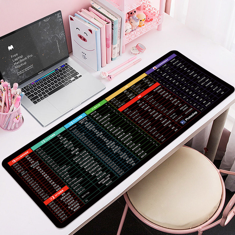 Picture of Large Dirt-resistant Office Special Enlarge Thickened Mouse Pad Shortcut Key Computer Desk Pad Office Desk Pad to Customize