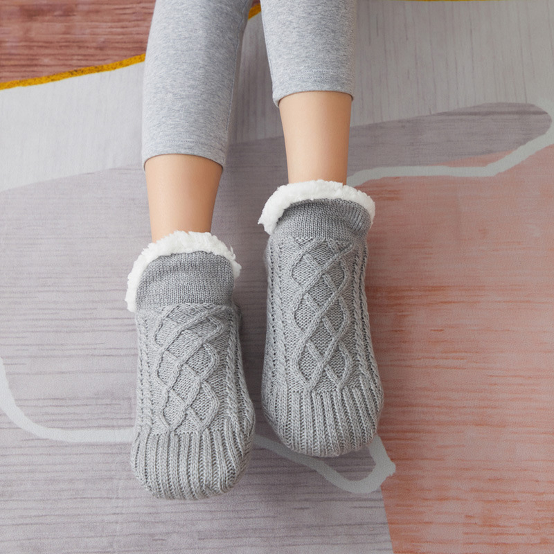 Picture of Children's floor socks fleece-lined thick socks winter warm autumn and winter girls baby non-slip coral fleece indoor socks