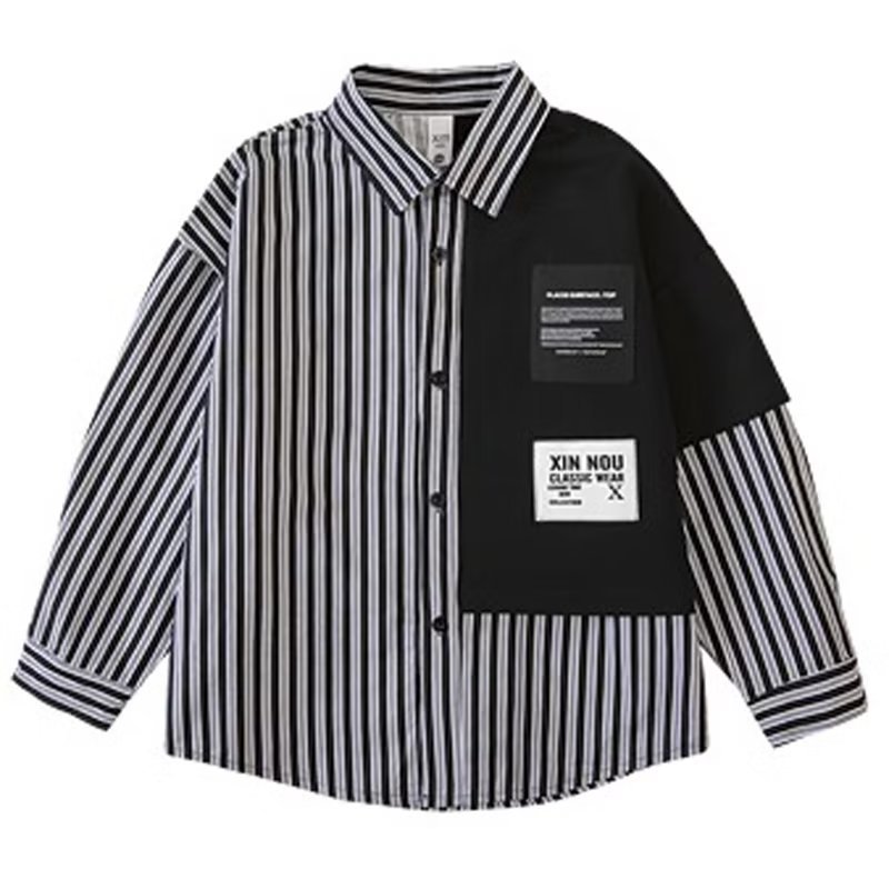 Picture of Children's Clothing Boy's Spring Shirt Spring and Autumn 2024 New Style Big Boy's Spring Street Fried Handsome Shirt Trendy