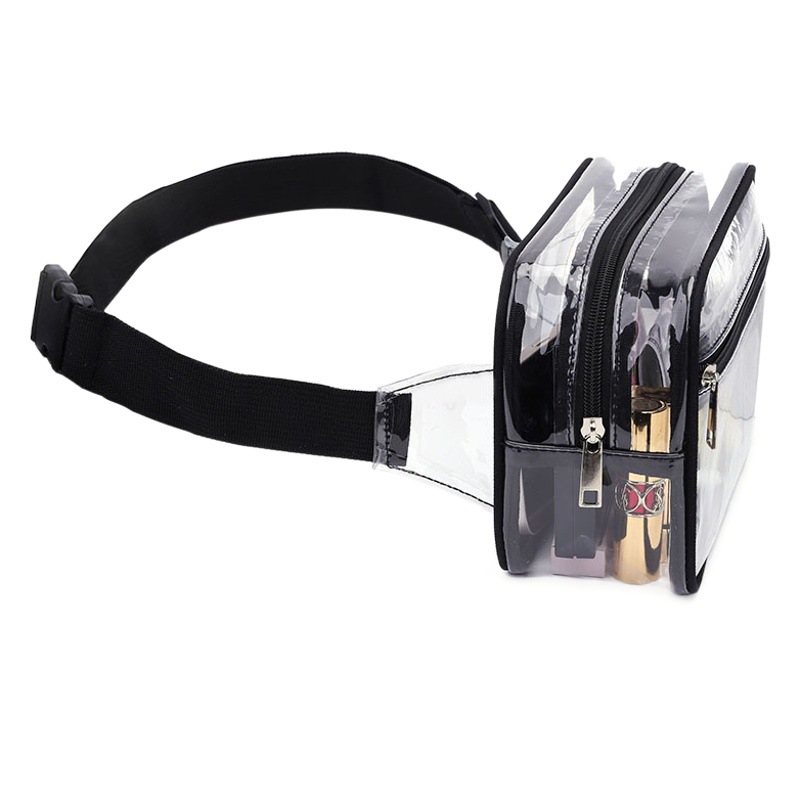 Cross-border new pvc transparent waist bag outdoor sports waterproof storage crossbody chest bag visual portable sports waist bag