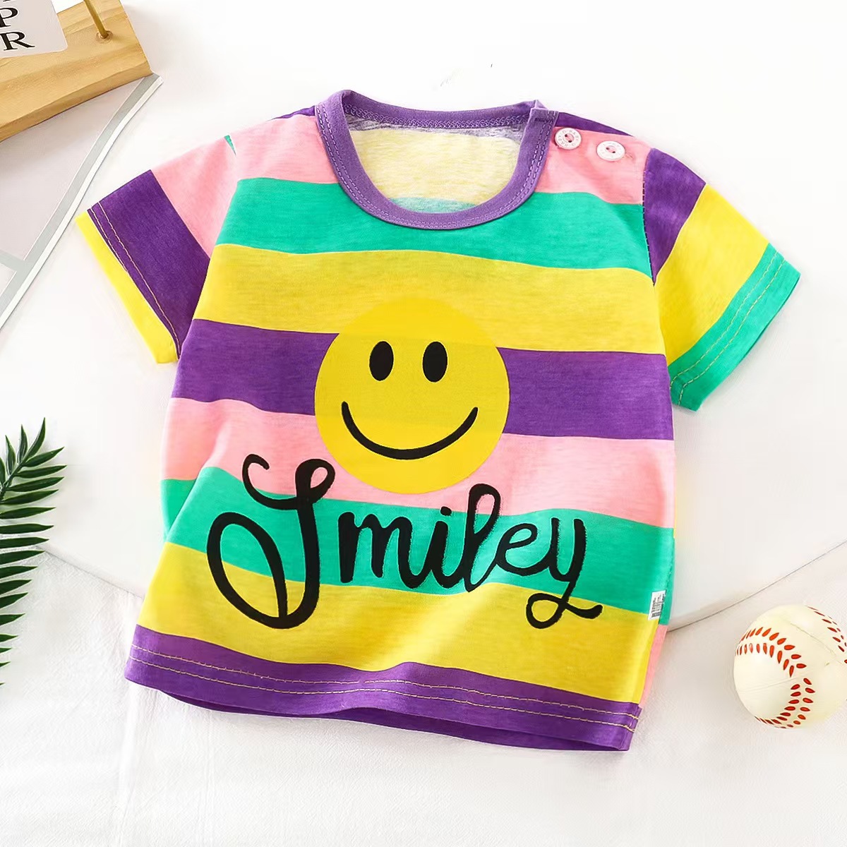 Picture of New cotton summer children's half sleeve round neck T-shirt short sleeve sports home clothing factory direct sales a generation of hair