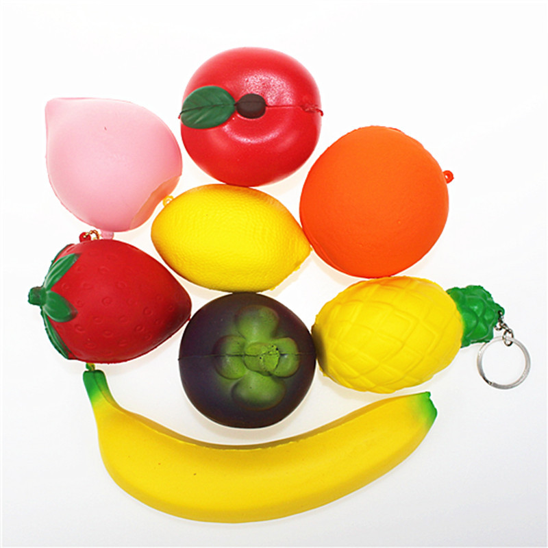Picture of Squishy Slow Rebound Banana Fruit Pendant Pinch Strawberry Set Decompression Pu Artificial Toy Manufacturer