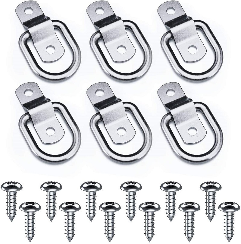 Rowing boat multifunctional 10 D-shaped pull ring hasp with screw set trailer anchor D-shaped ring fastening buckle