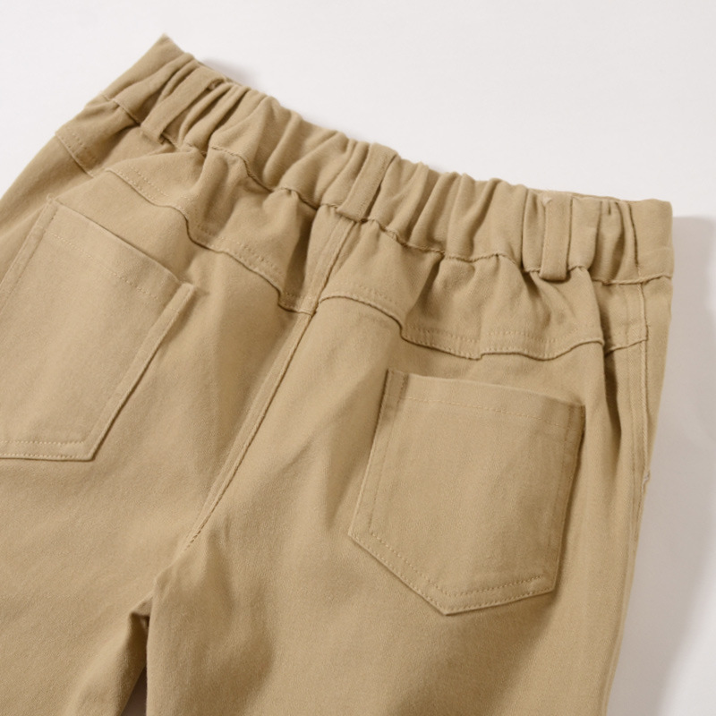 Picture of Children's khaki school uniform pants big children primary school boys and girls stretch cotton pants pants a generation of hair