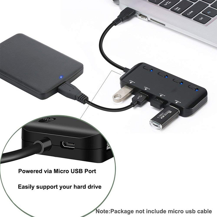 Picture of High-Speed USB 3.0 4-Port Hub One to Four Usb3.0 Hub Manufacturer 4/7 Port Switch