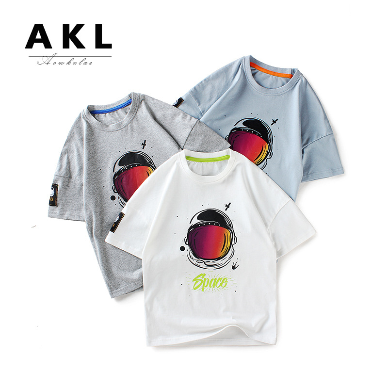 Picture of 2024 Summer Children's Wear Korean Style New Boys' Short Sleeve Mid-Big Children's Cotton Cartoon Printed Top Children's T-Shirt