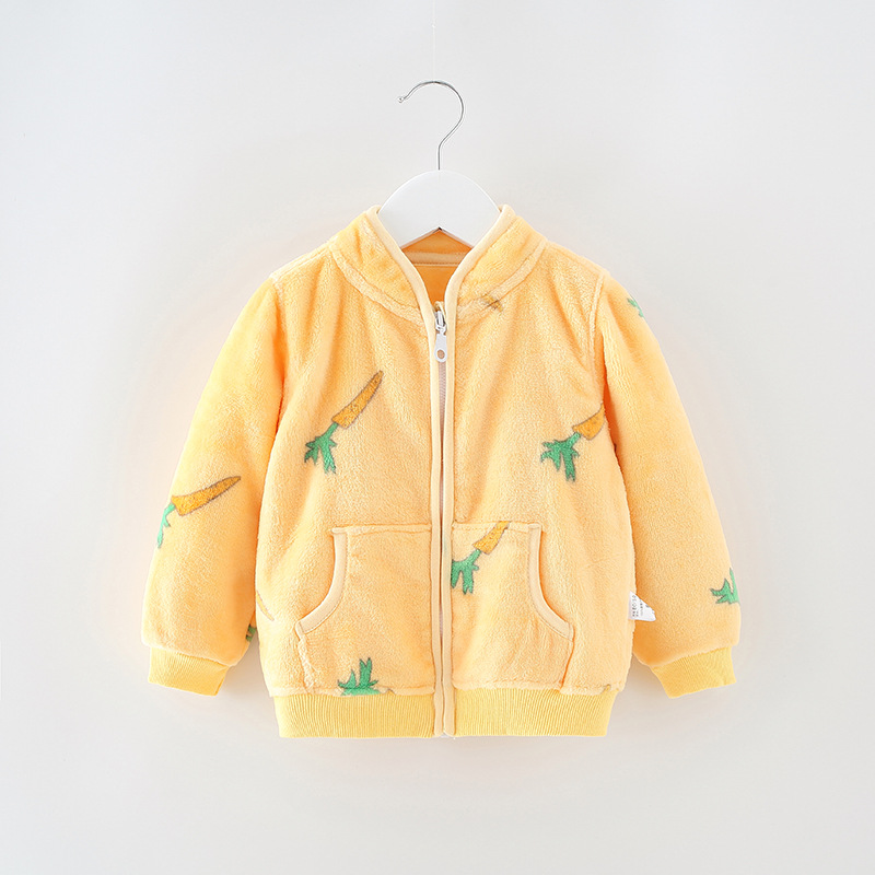 Picture of Children's coat spring and autumn flannel baby coat girls boys cardigan sweater baby coat a generation of hair