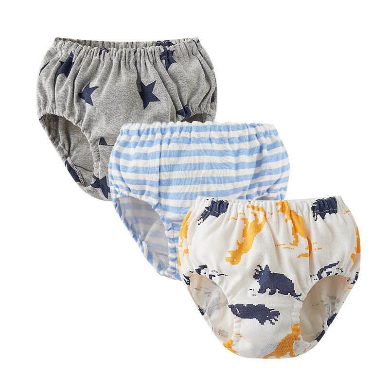 Picture of Children's Bread Pants Boys Triangle Panties Cartoon Shorts Cotton Small Children Baby Dinosaur Wholesale