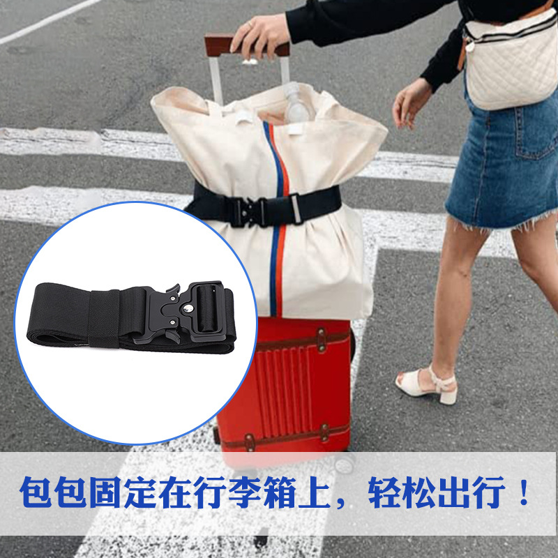 Picture of Factory direct supply one-word adjustable luggage belt password box explosion-proof binding belt Cobra buckle luggage strap