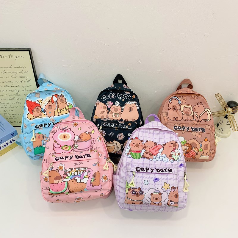 Children's Schoolbag Women's New Cartoon Lovable Kapibala Baby Backpack Kindergarten Outdoor All-match Small Backpack