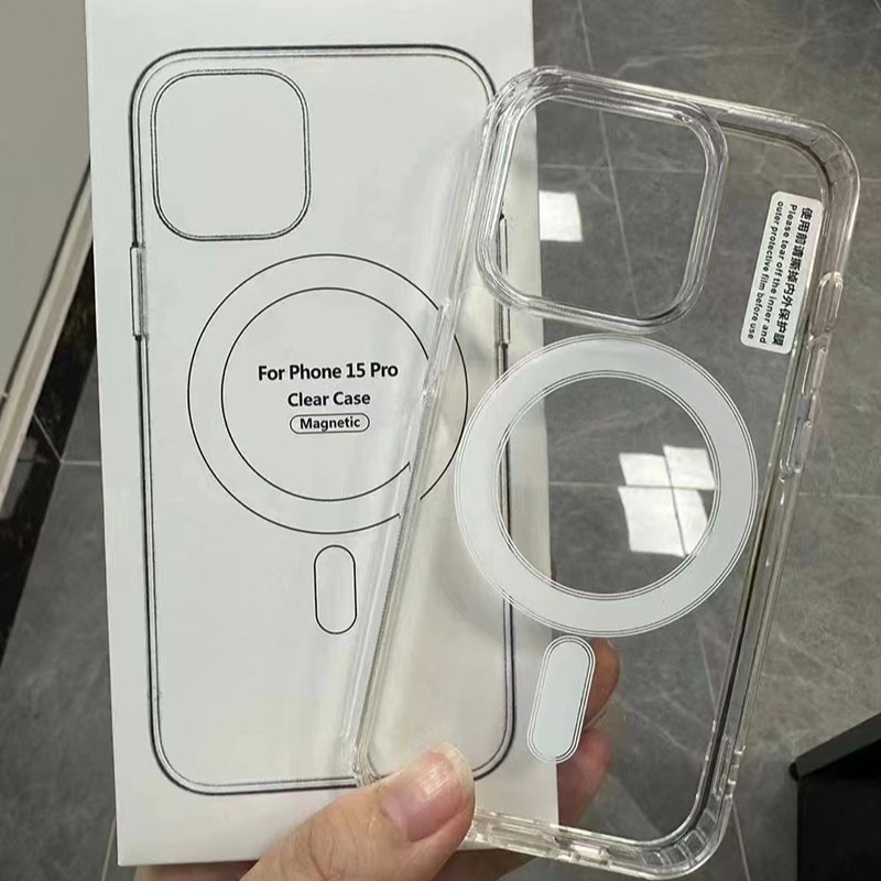 For Apple 15Pro Max Magnetic Phone Case iphone14 Acrylic 13 Transparent 12 Full Coverage 15Pro 11
