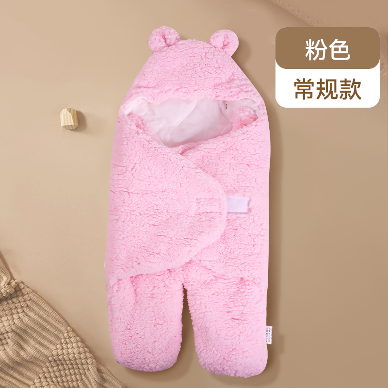 Picture of Baby Sleeping Bag Baby Going Out in Winter Swaddling Newborn Split Swaddling with Velvet Warm Cushion