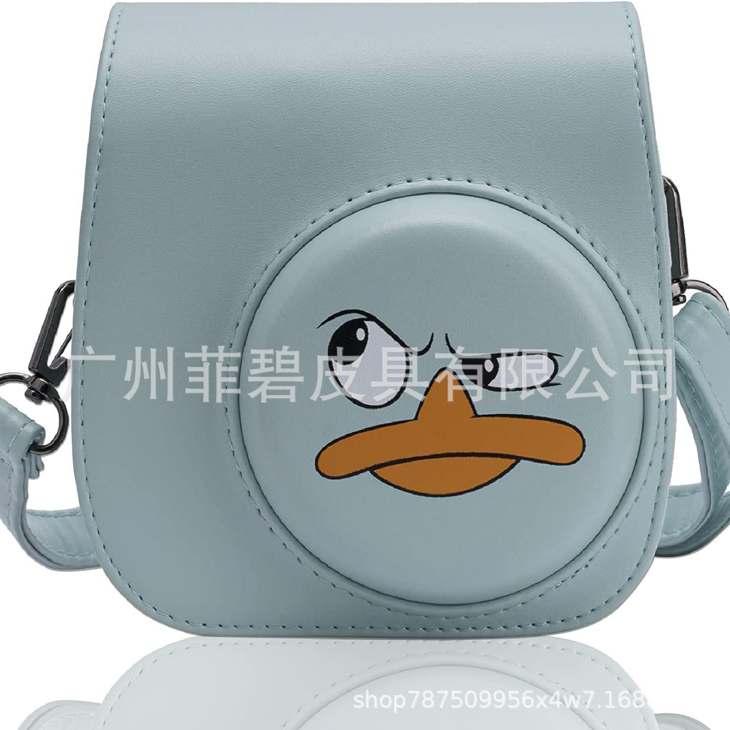 Picture of Angry Duckling Camera Bag Universal mini8/9 mini11 PU Camera Bag Solid Color Cartoon Camera Storage Bag