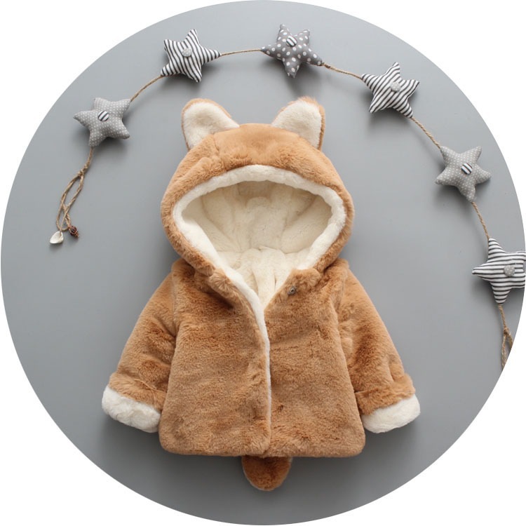 Picture of Children's new children's thickened small tail boys and girls faux fur sweater coat a generation of hair