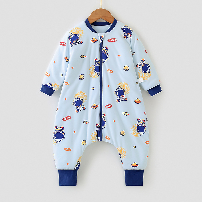 Picture of New Spring & Fall Infant Cotton One-Piece Harem Cartoon Double-Layer Split-Leg Sleeping Bag Split-Leg Baby Anti-Kick Home Children's Clothing