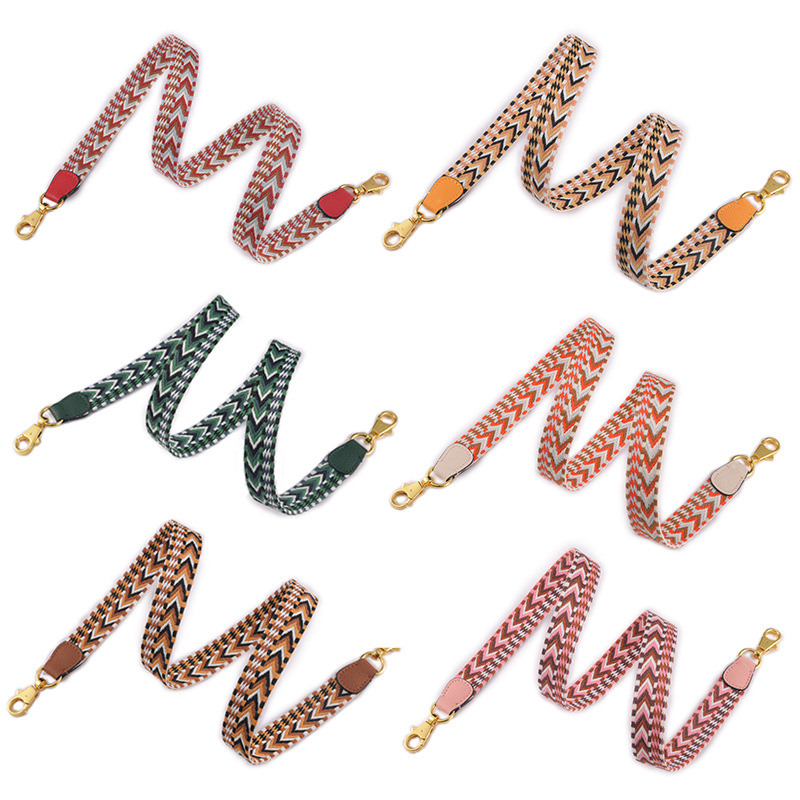 Picture of MHS-F-33 Single Arrow Pattern Wide Shoulder Strap with Litchi Pattern Strap High-end Canvas Patchwork Bag Shoulder Strap Accessories